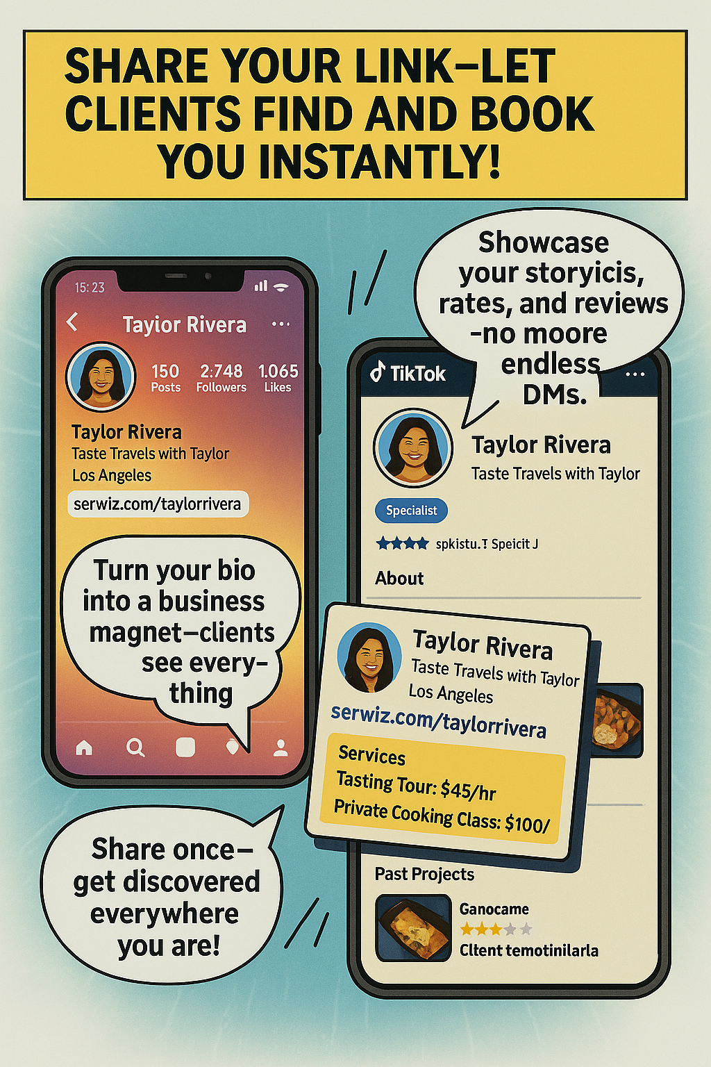 Share Your Link & Get Booked